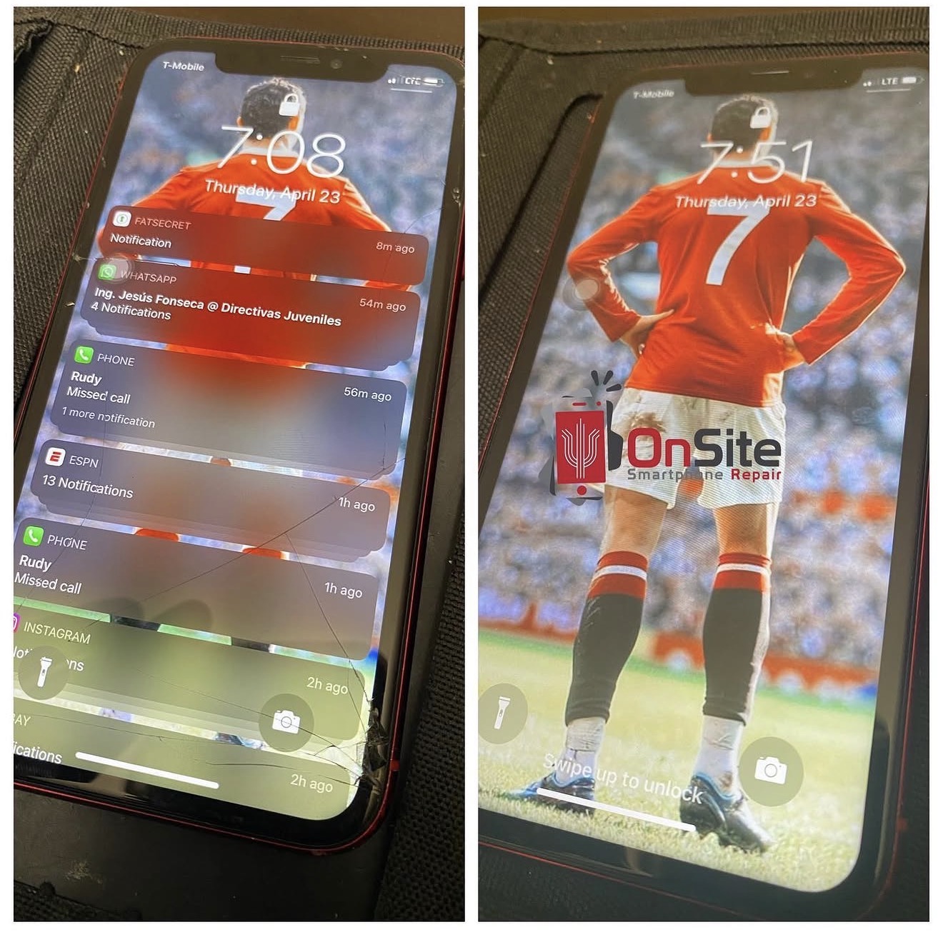 Severely damaged screen