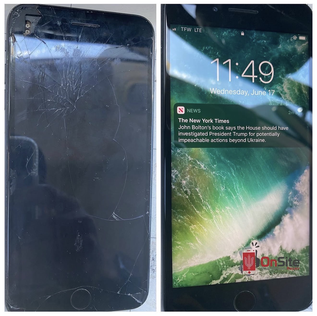 Cracked display replacement